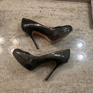 Joan & David Patent Snakeskin Stilleto Pumps